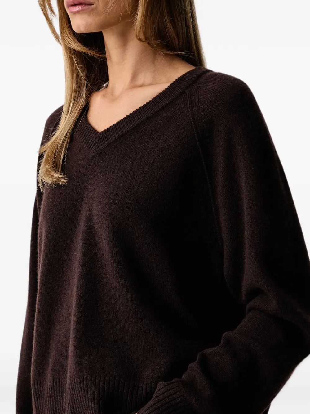 Marc O'Polo V-neck raglan-sleeve sweater Bruin