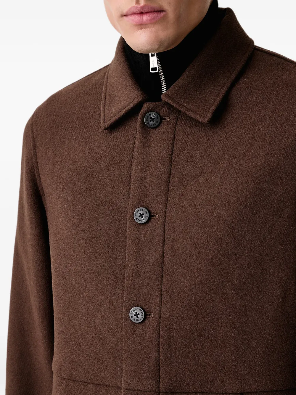 Marc O'Polo button-fastening long-sleeve shirt jacket Bruin