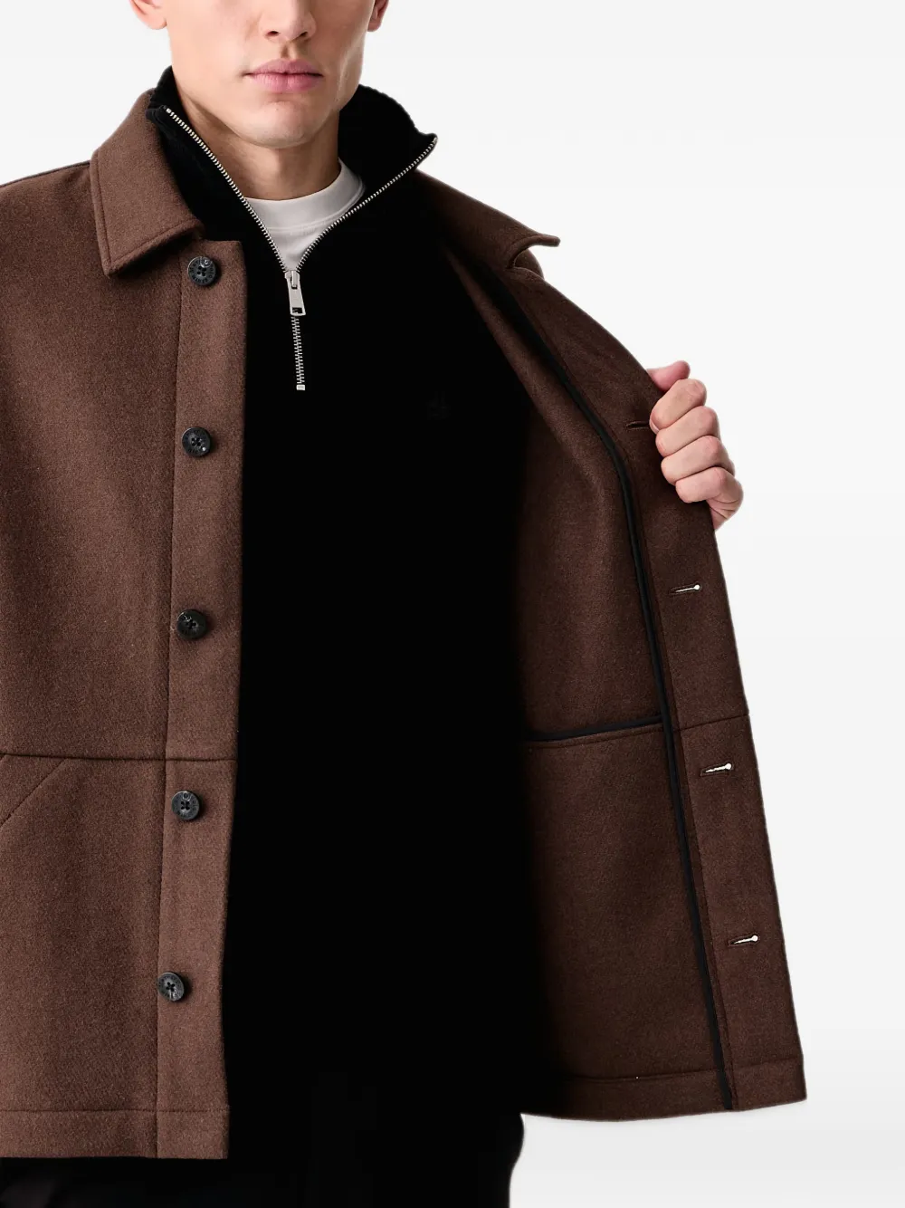 Marc O'Polo button-fastening long-sleeve shirt jacket Bruin