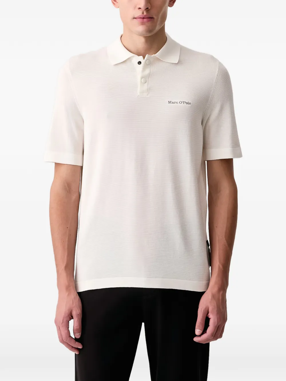 Marc O'Polo x DFB Travel short-sleeve polo shirt - Bianco