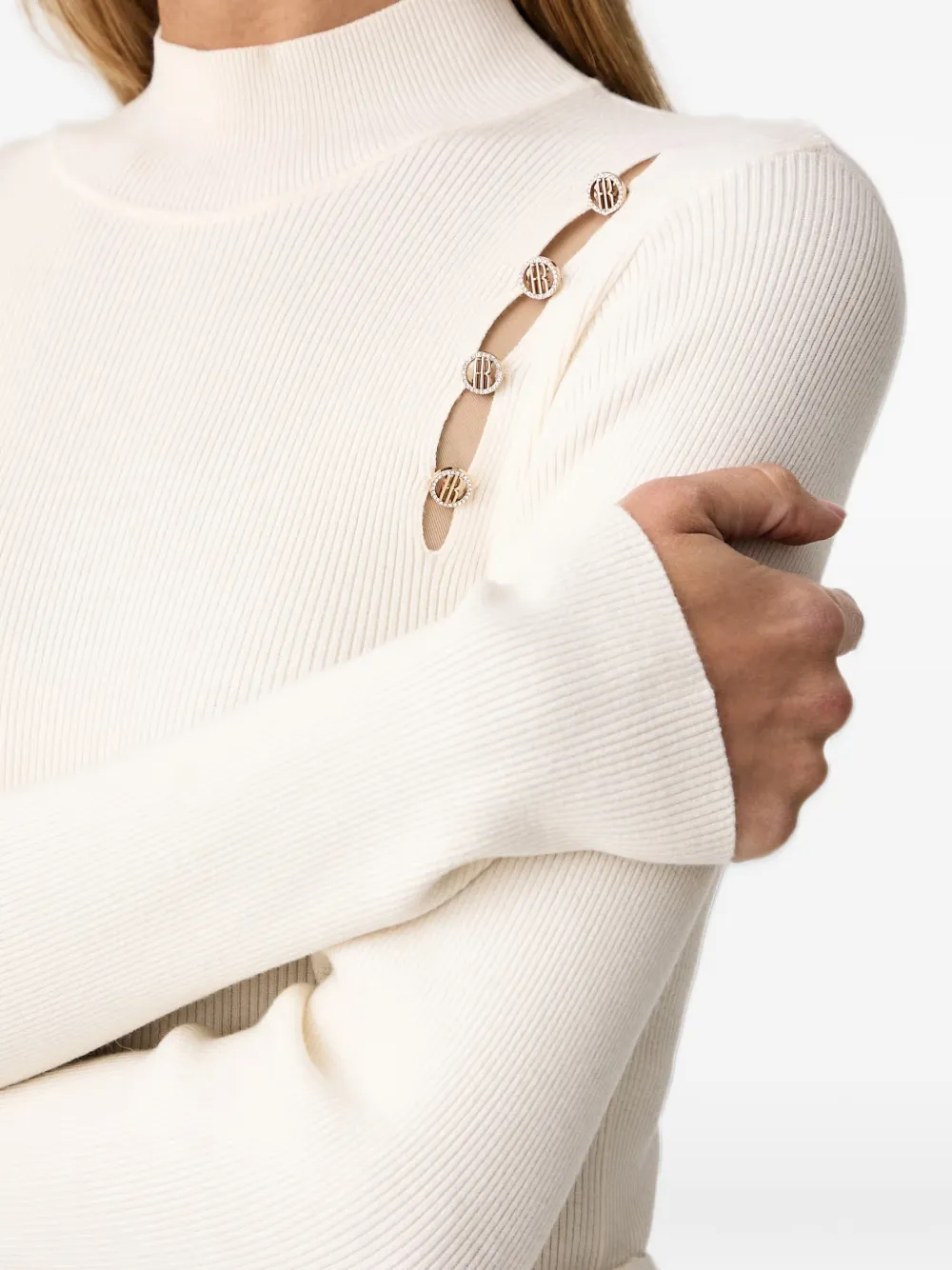 FRACOMINA cut-out ribbed-knit sweater Wit