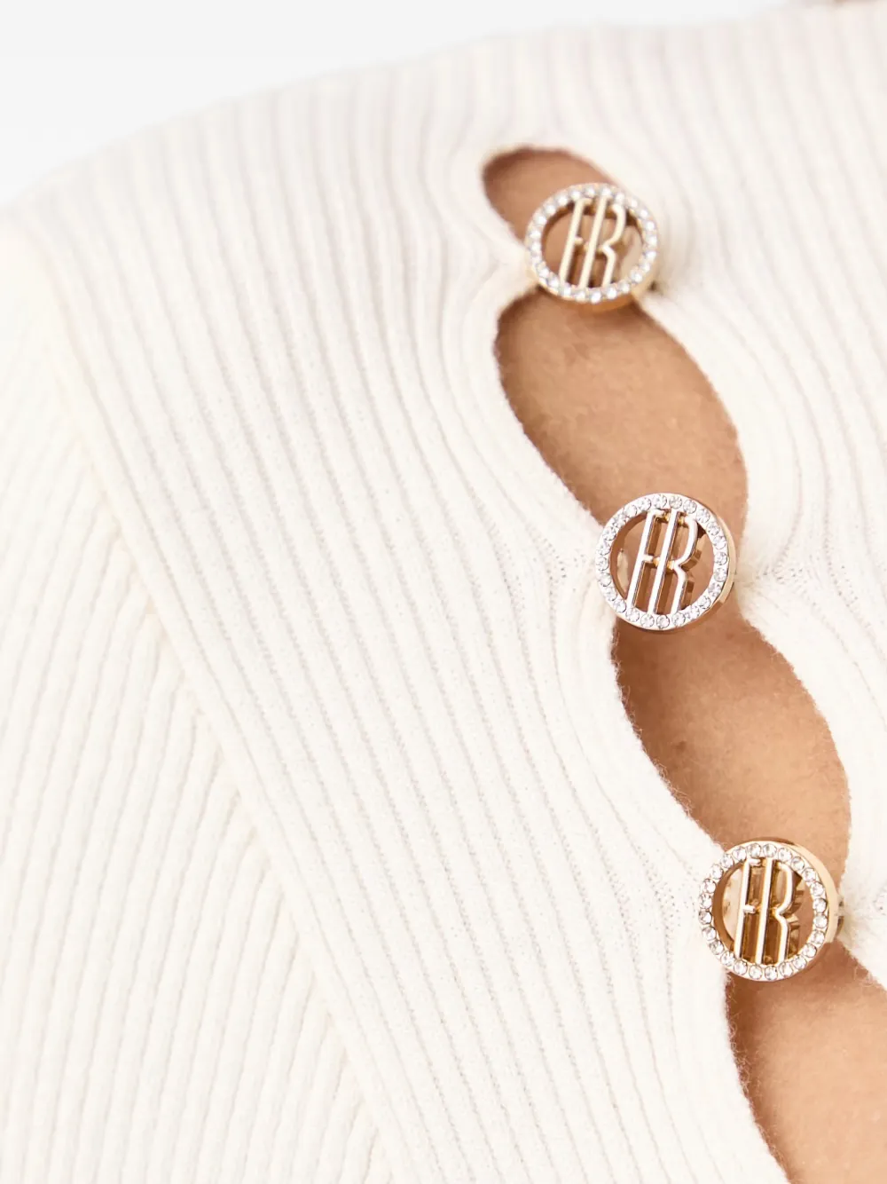 FRACOMINA cut-out ribbed-knit sweater Wit