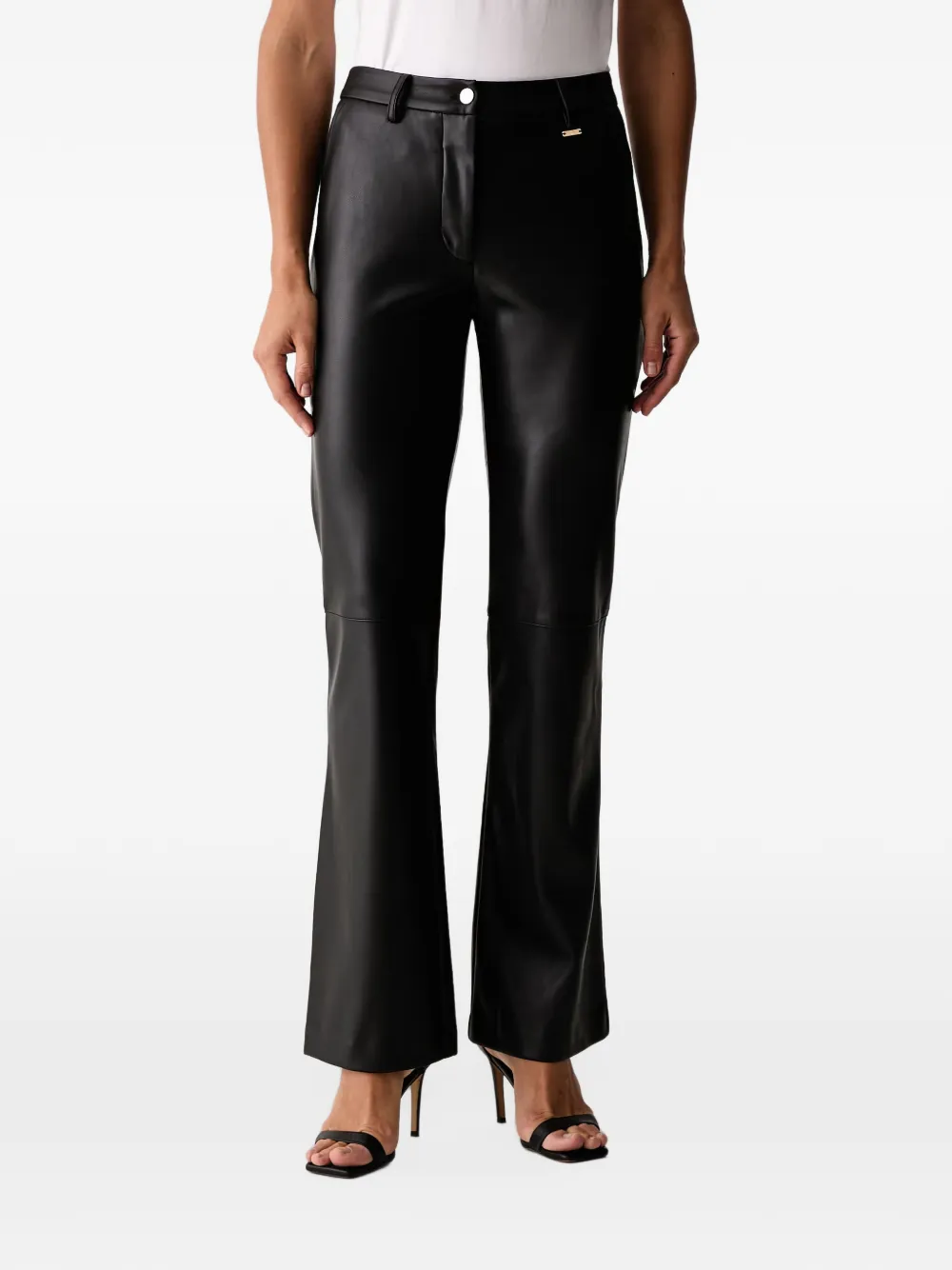 FRACOMINA logo-plaque flared trousers Zwart