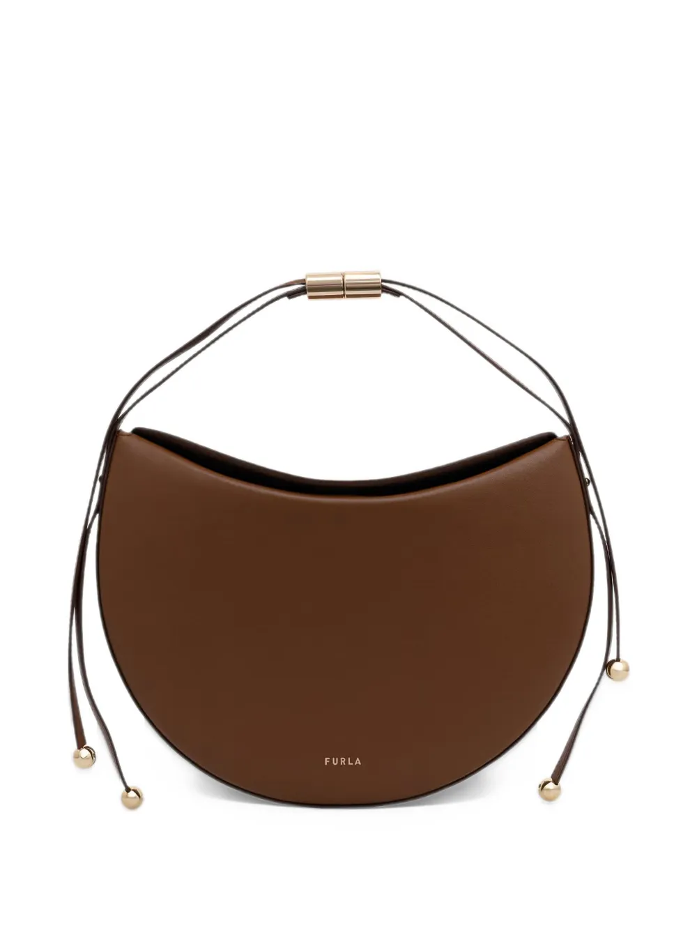Furla medium Moonstone crescent shoulder bag Bruin