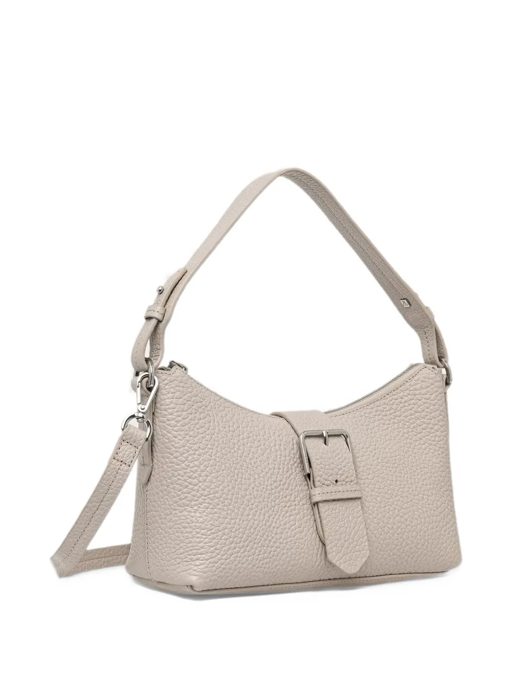 Marc O'Polo Binna buckle-detail pebbled shoulder bag Beige