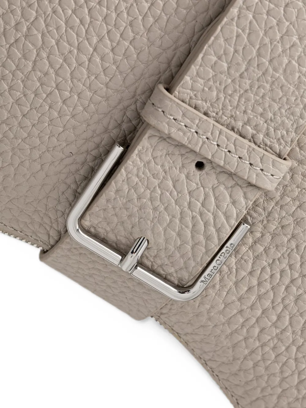 Marc O'Polo Binna buckle-detail pebbled shoulder bag Beige