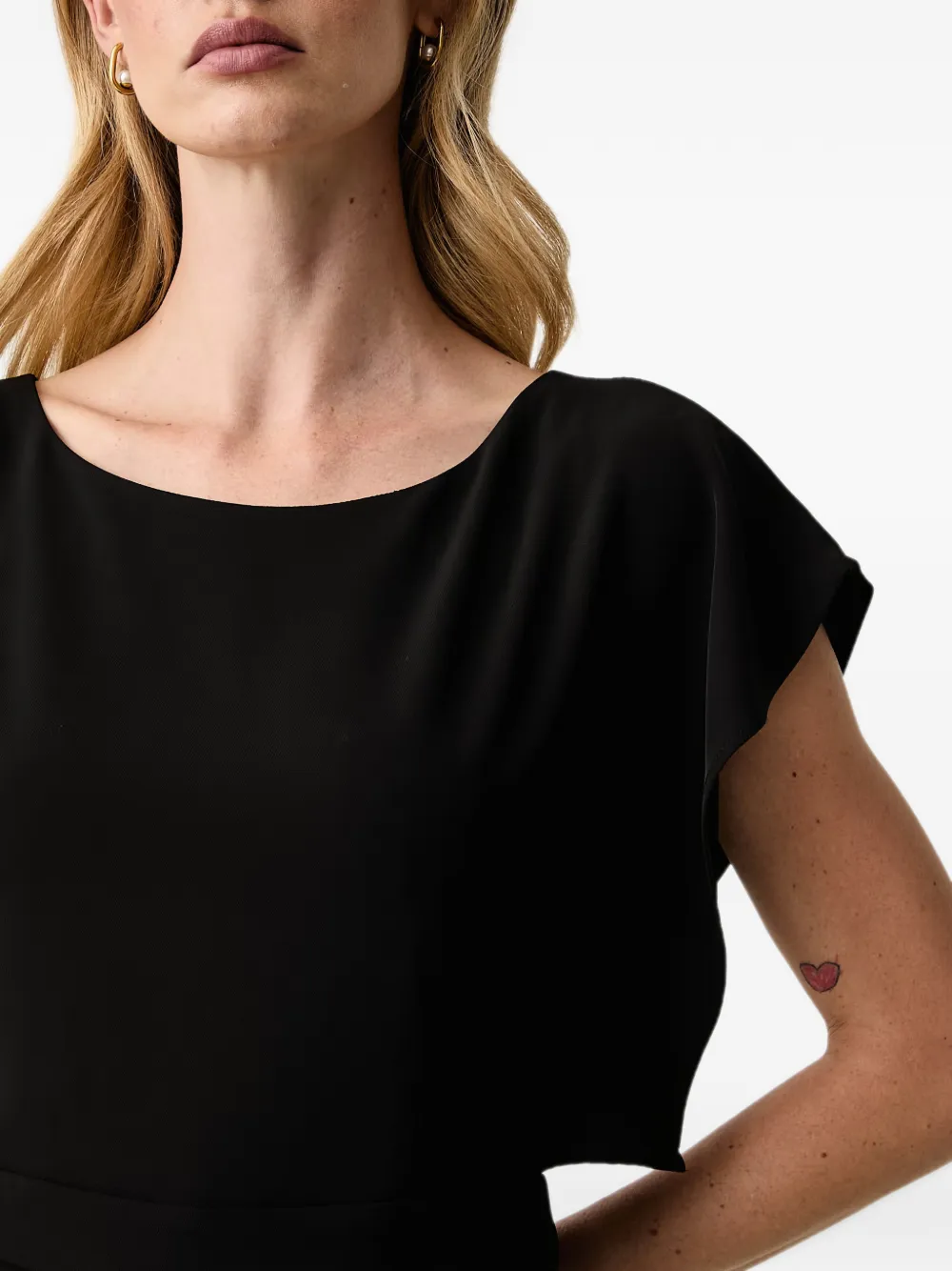 FRACOMINA button-embellished cap-sleeve mini dress Zwart