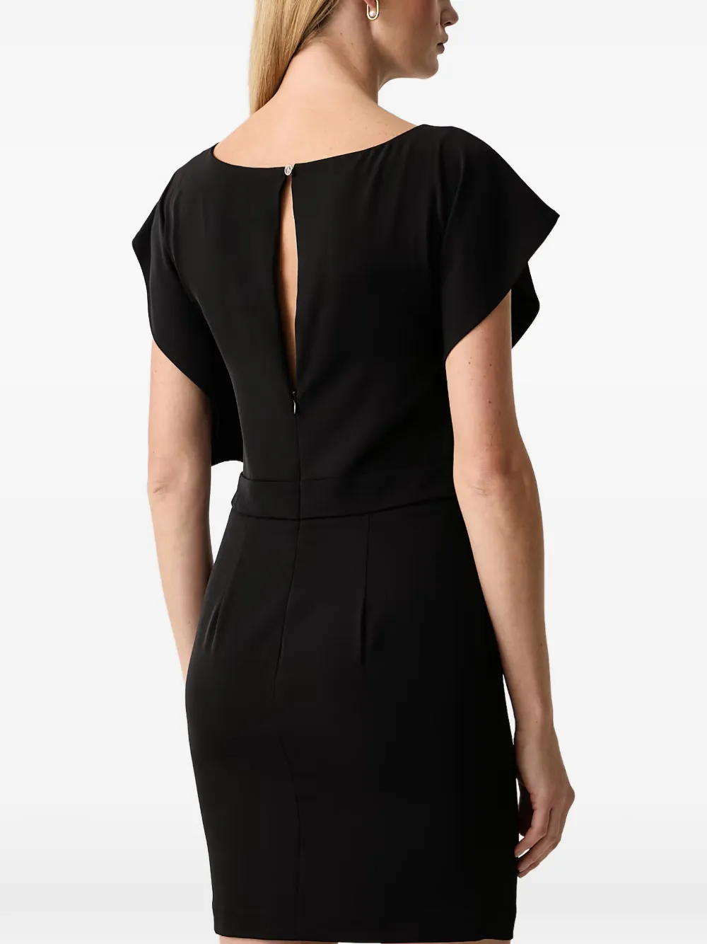 FRACOMINA button-embellished cap-sleeve mini dress Zwart
