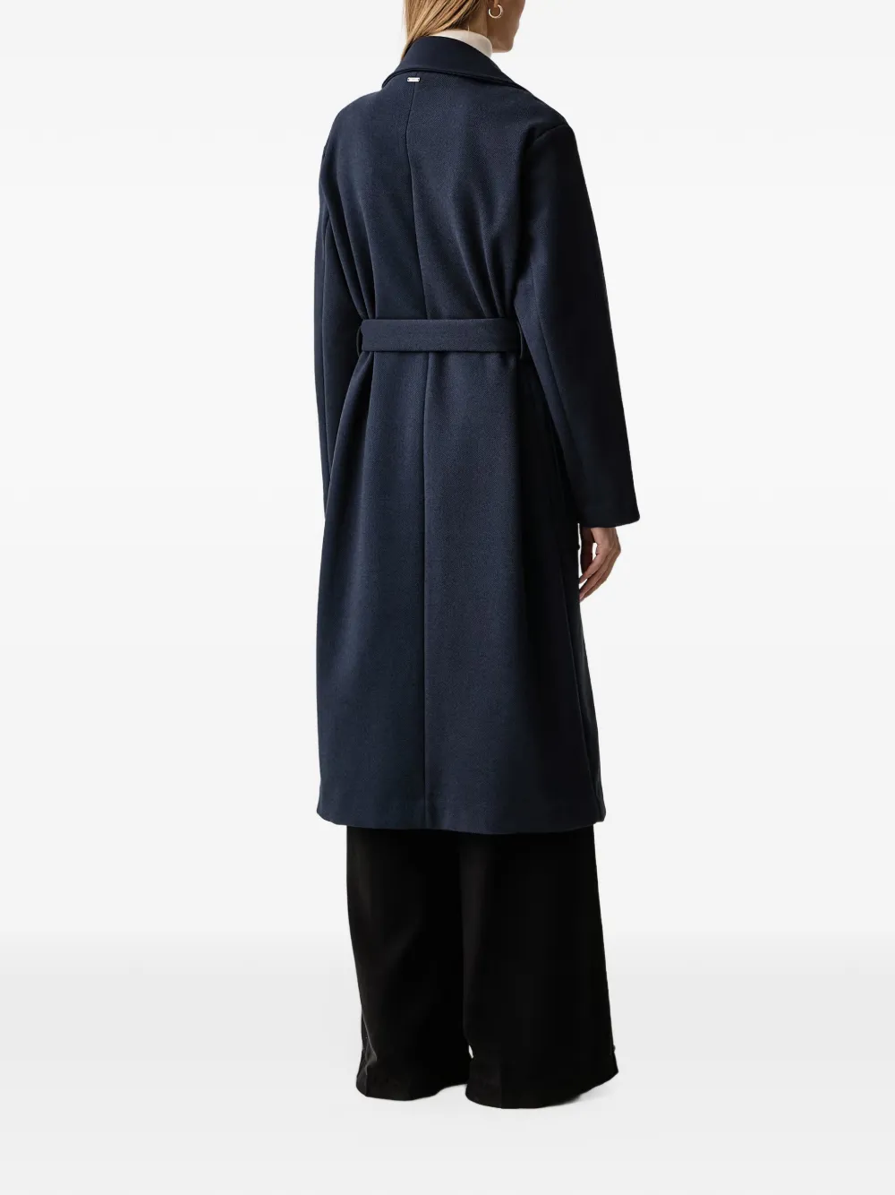 FRACOMINA herringbone-pattern belted coat Blauw