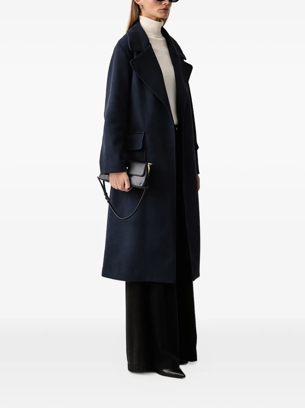 FRACOMINA herringbone-pattern belted coat Blauw
