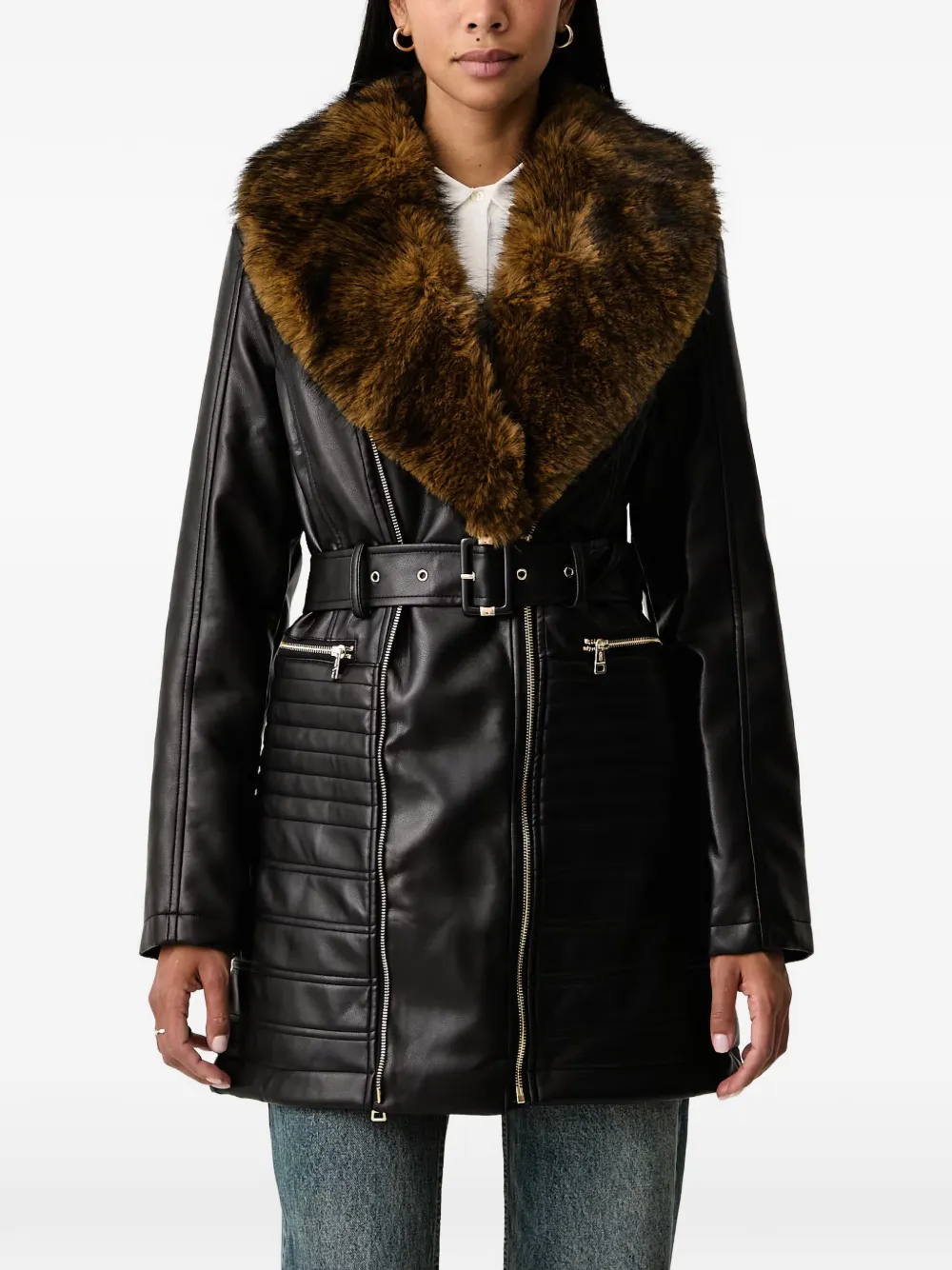 FRACOMINA belted coat Zwart