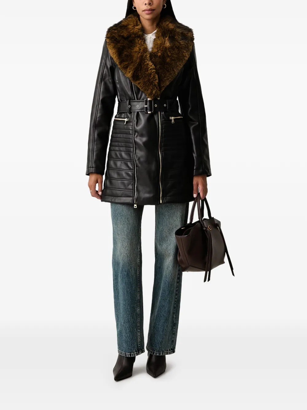 FRACOMINA belted coat Zwart