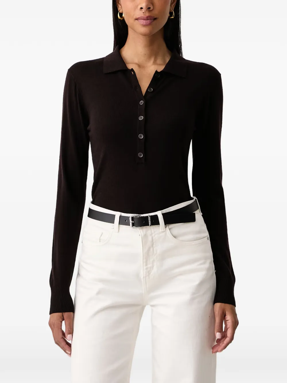 FRACOMINA button-up long-sleeve bodysuit Bruin