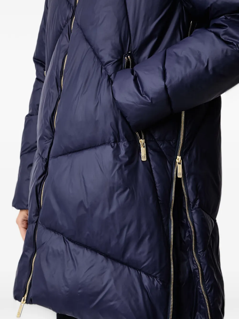 FRACOMINA quilted hooded jacket Blauw