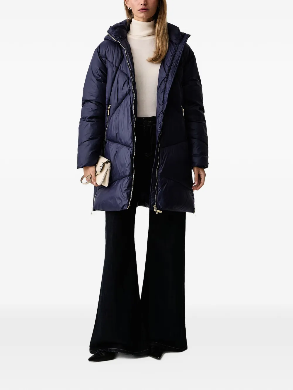FRACOMINA quilted hooded jacket Blauw