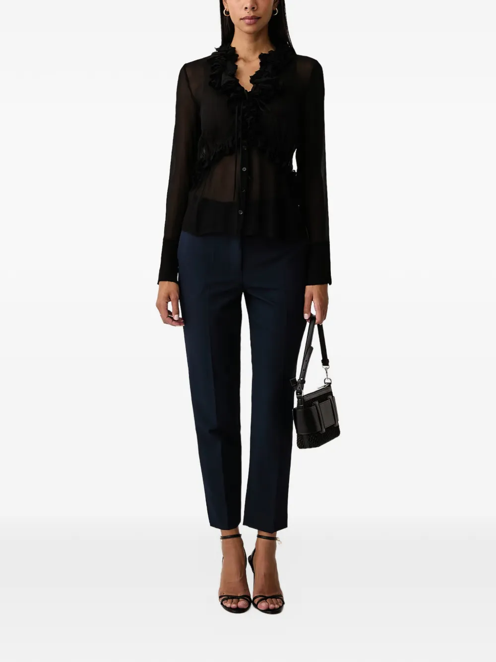 FRACOMINA pressed-crease tailored trousers Blauw