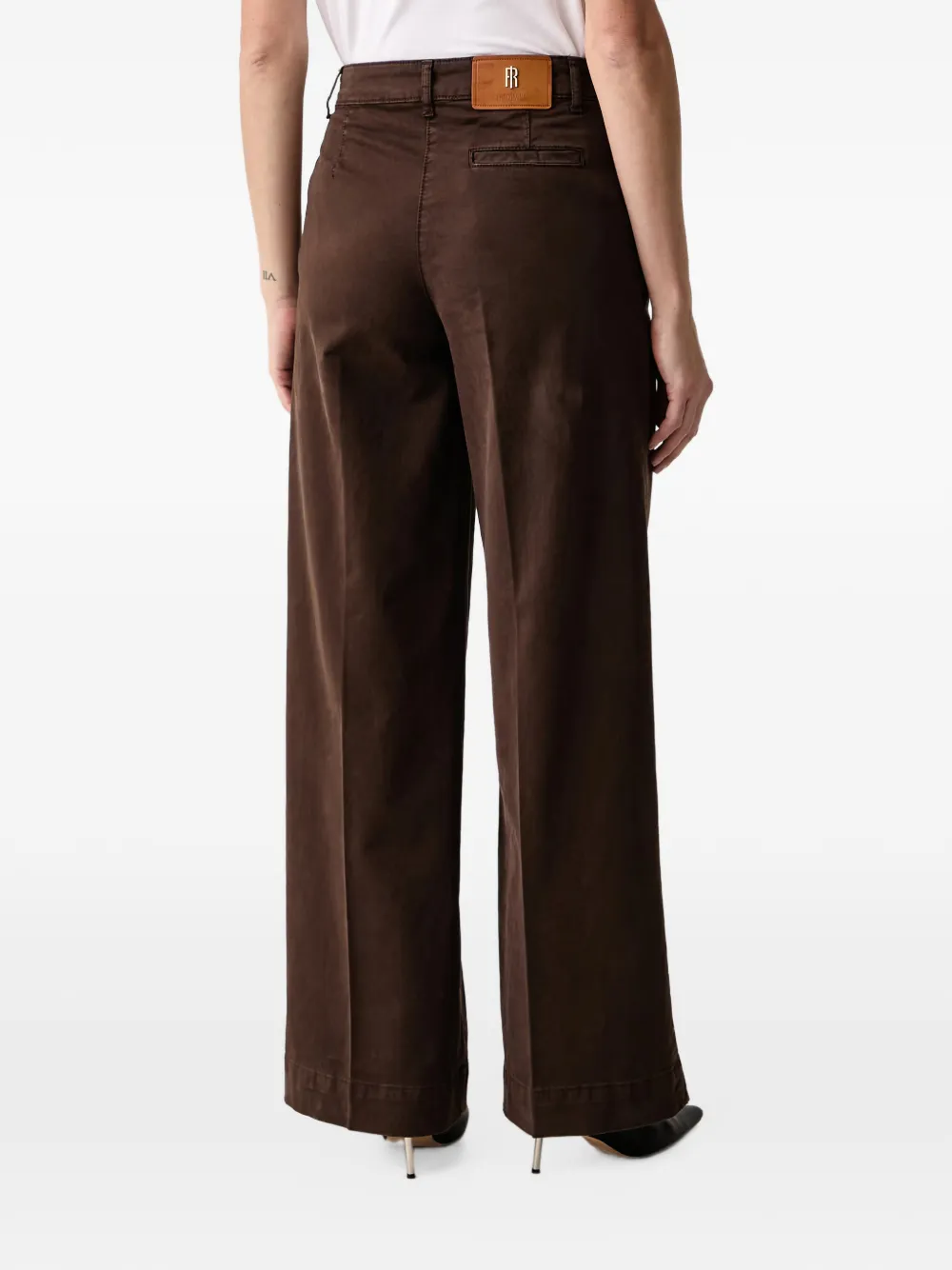 FRACOMINA logo-charm wide-leg trousers Bruin