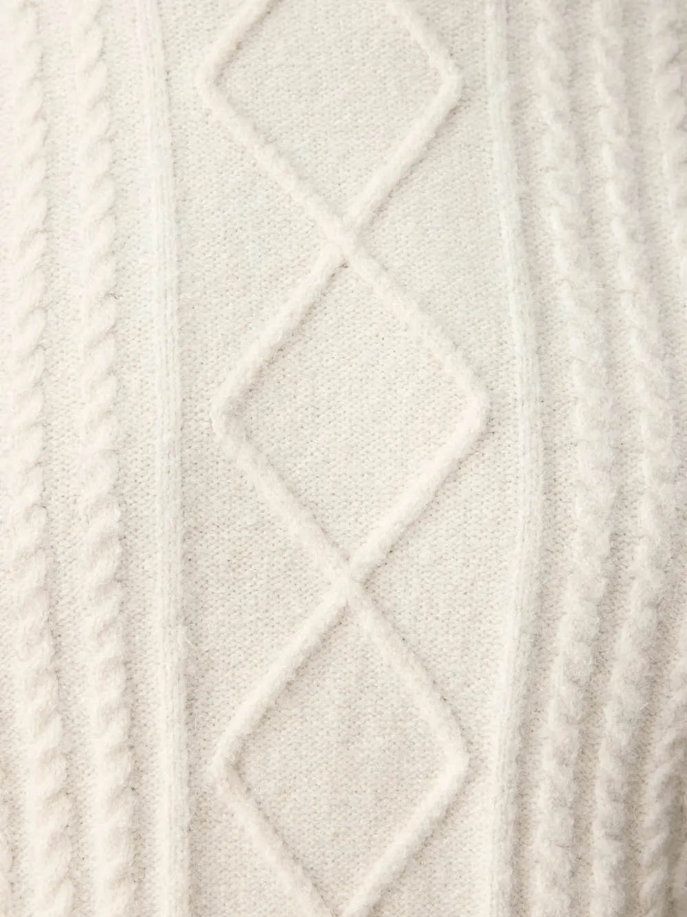 GUESS USA cable-knit diamond-pattern sweater Wit