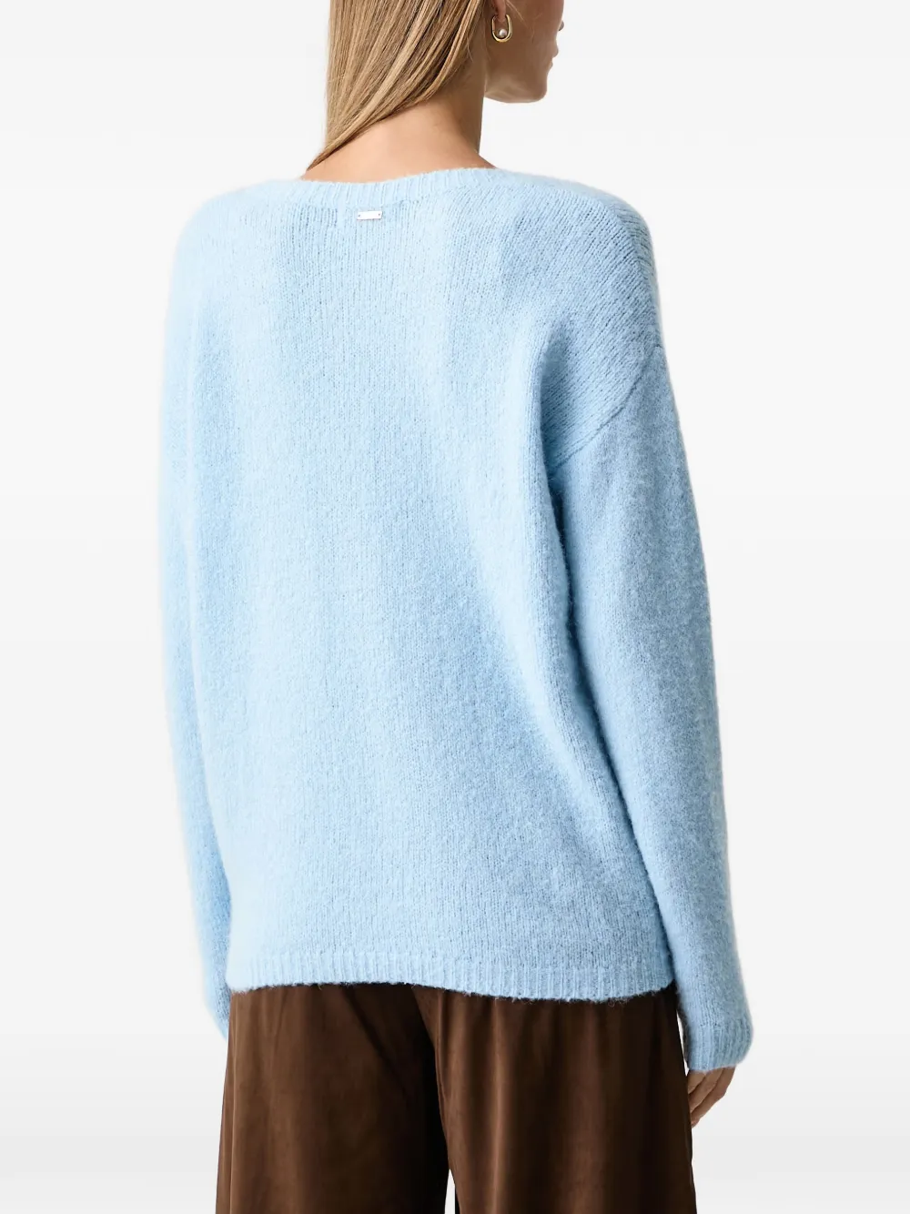 FRACOMINA brushed ribbed-trim sweater Blauw