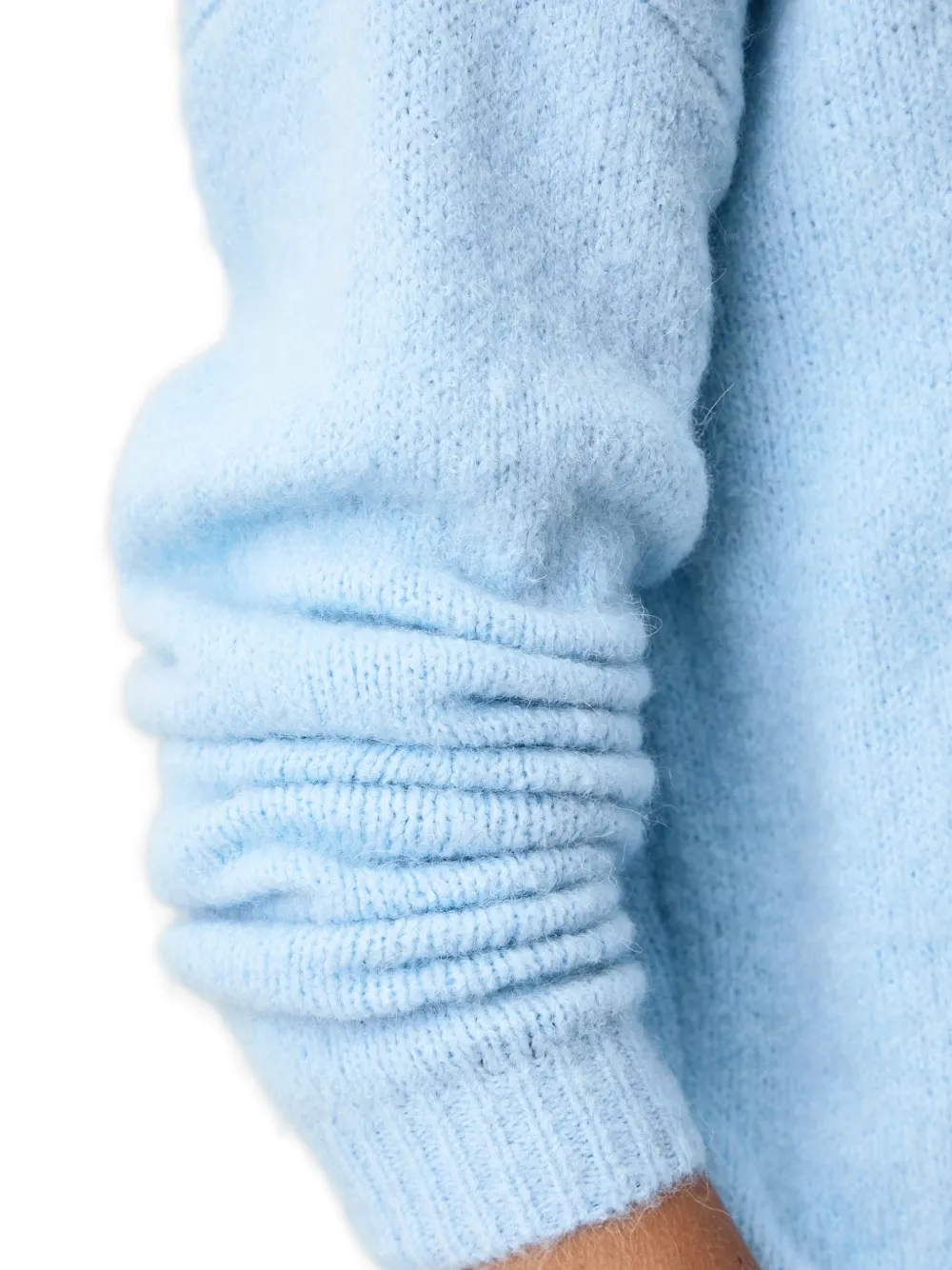 FRACOMINA brushed ribbed-trim sweater Blauw