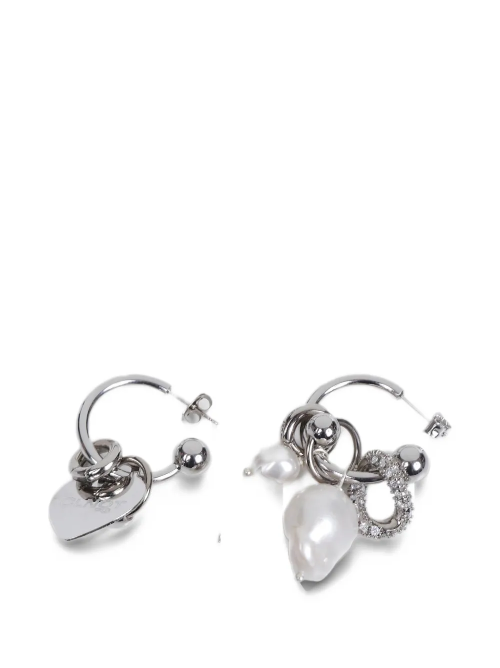 Justine Clenquet Agyness pearl-pendant earrings - Argento