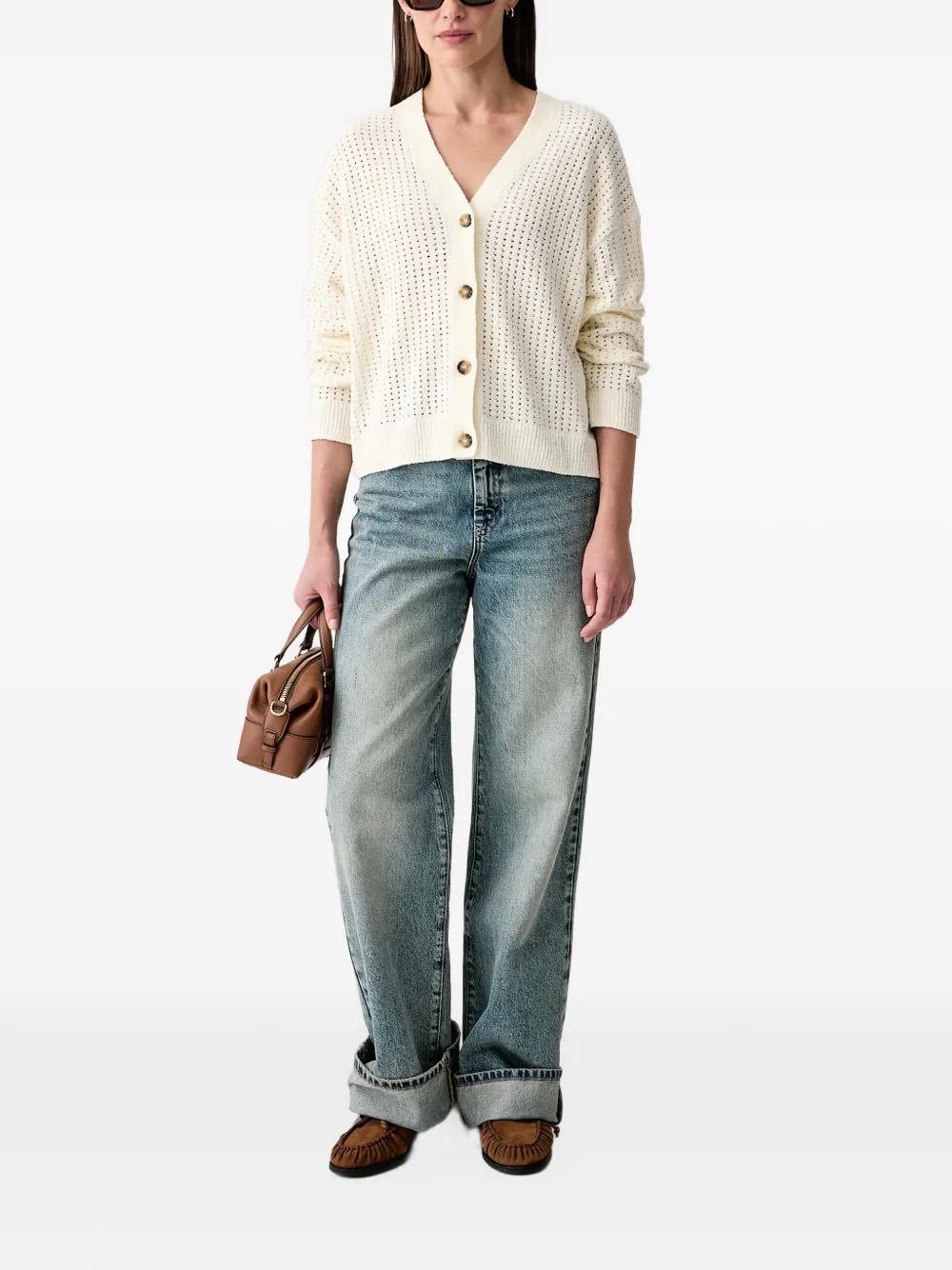 Marc O'Polo pointelle-knit cardigan Beige