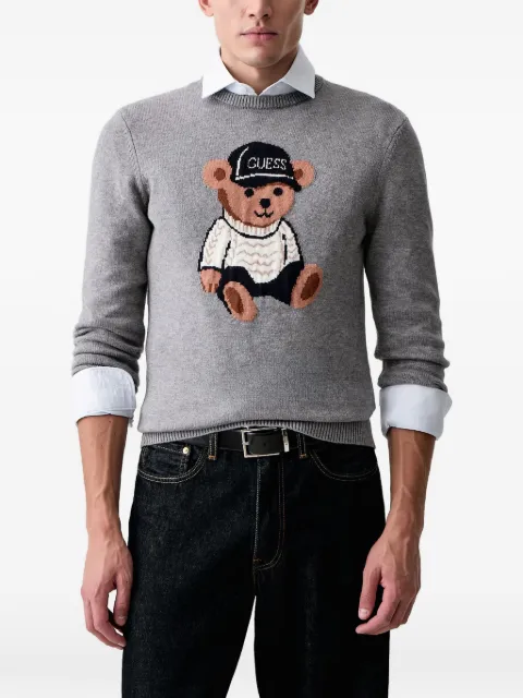 GUESS USA crew-neck bear sweater