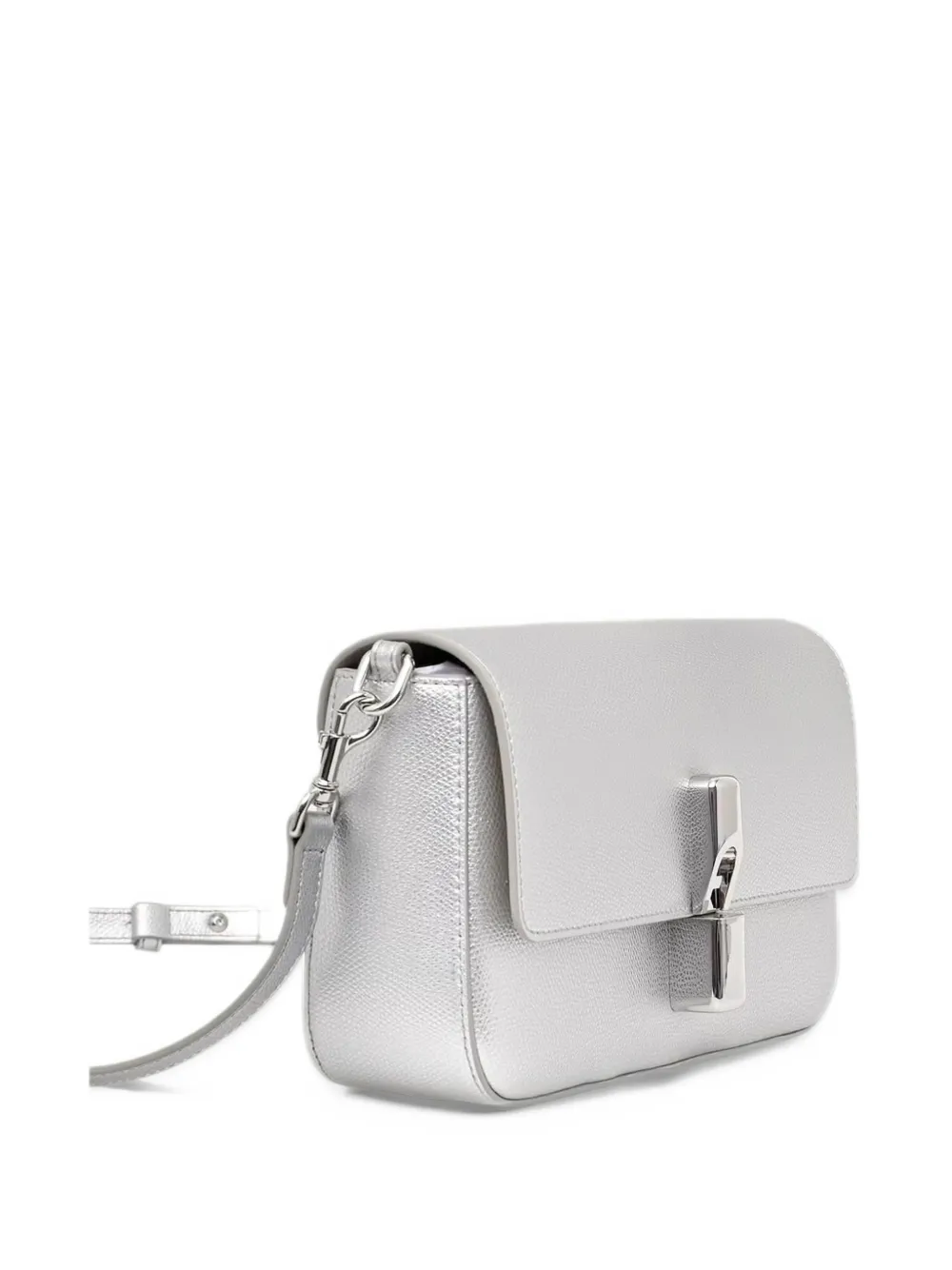 Furla small Iride metallic leather cross body bag Zilver