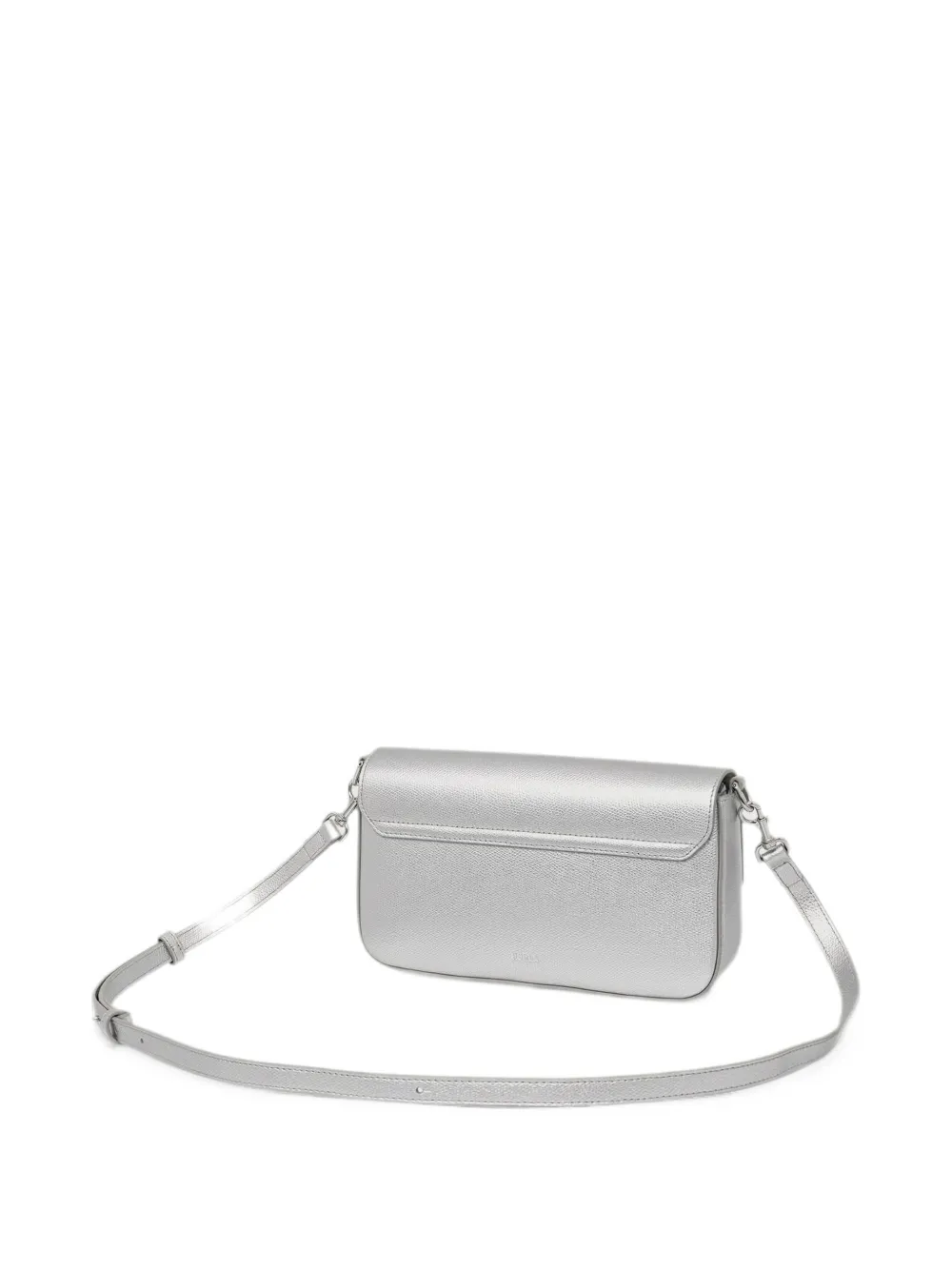 Furla small Iride metallic leather cross body bag Zilver