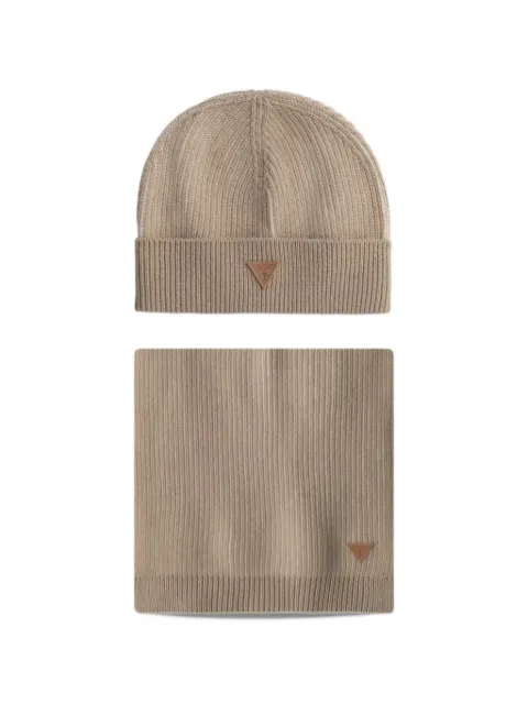 GUESS USA ribbed-knit scarve and hat set 