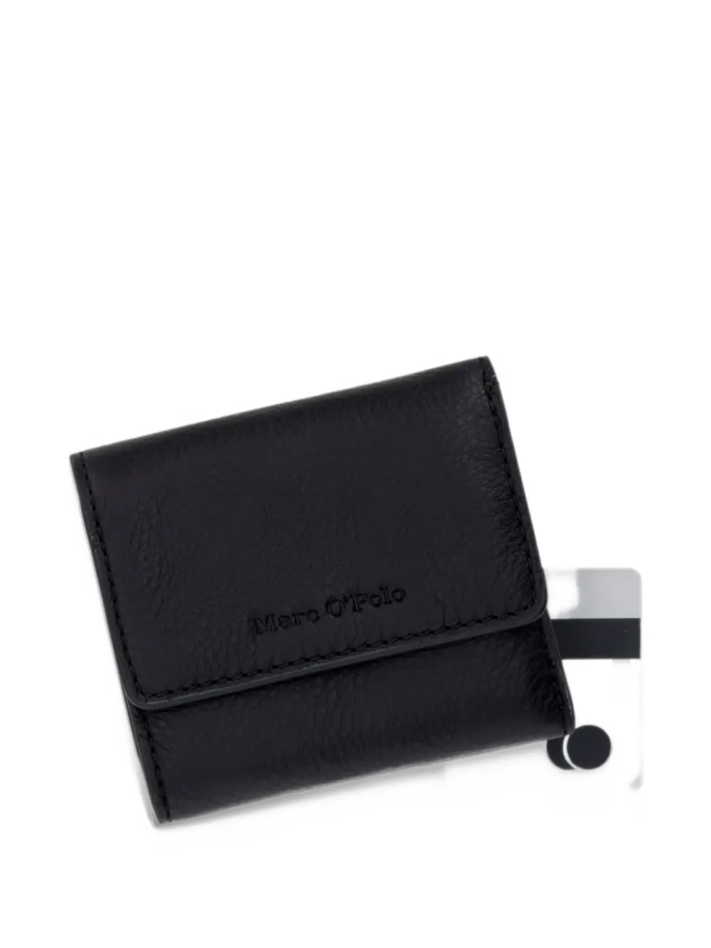 Marc O'Polo Jean logo-debossed leather wallet Zwart