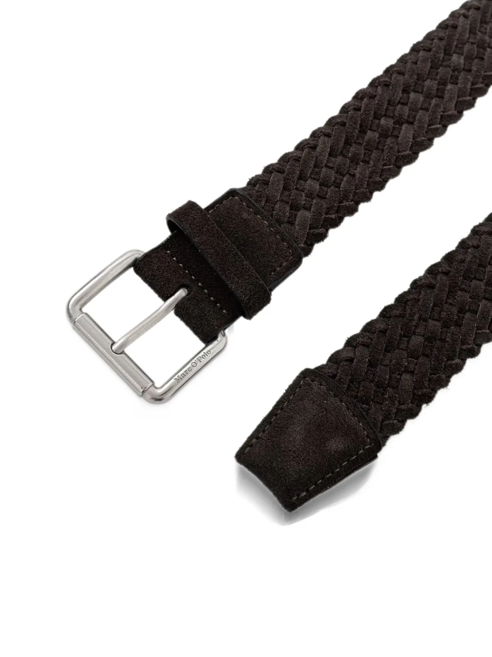 Marc O'Polo Vince braided suede belt Bruin