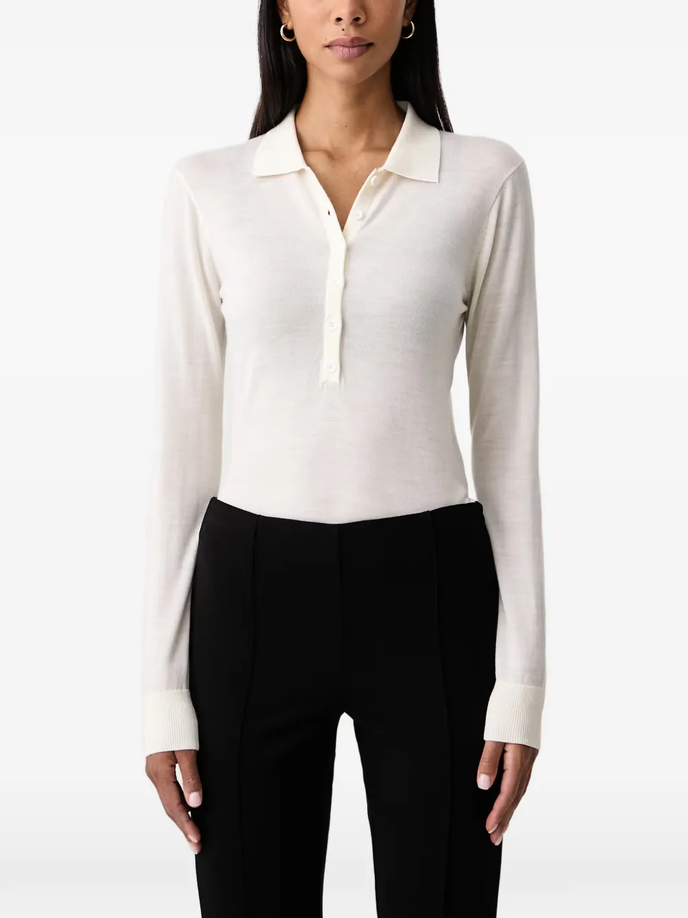 FRACOMINA long-sleeve polo bodysuit - Bianco