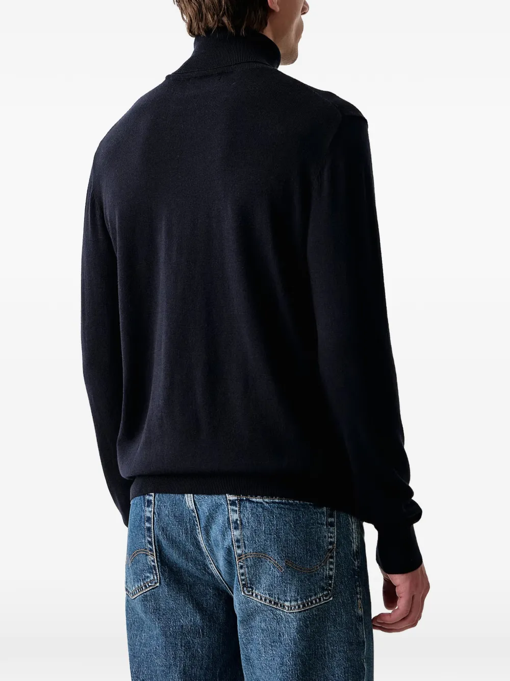 GUESS USA wool blend high neck sweater Blauw
