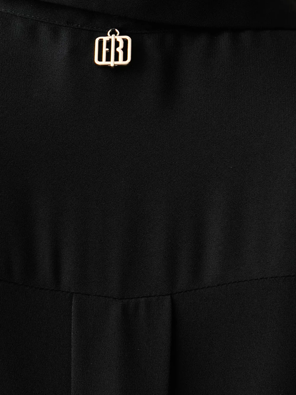 FRACOMINA belted pleated midi dress Zwart