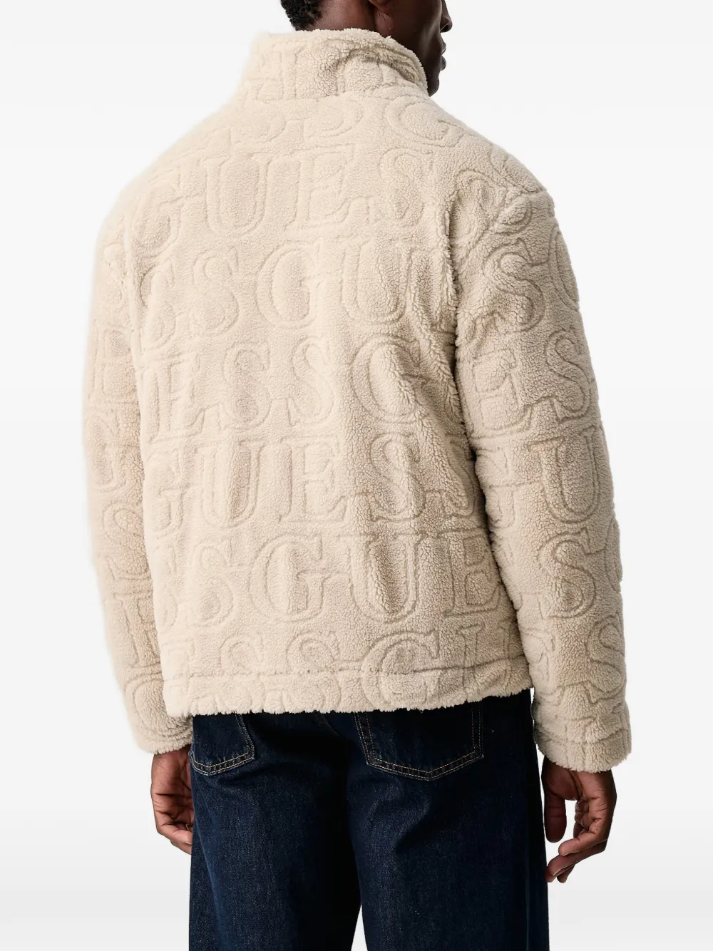 GUESS USA logo-debossed jacket Beige