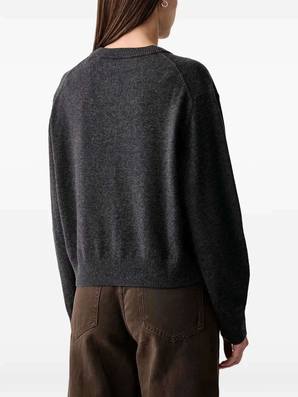 Marc O'Polo ribbed-trim button-up cardigan Grijs