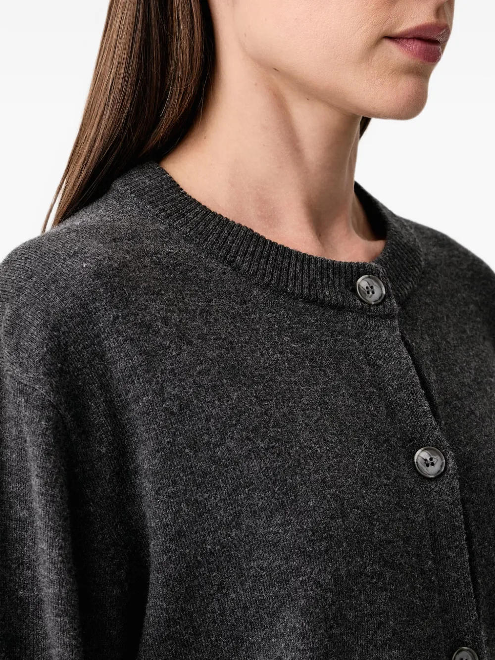 Marc O'Polo ribbed-trim button-up cardigan Grijs
