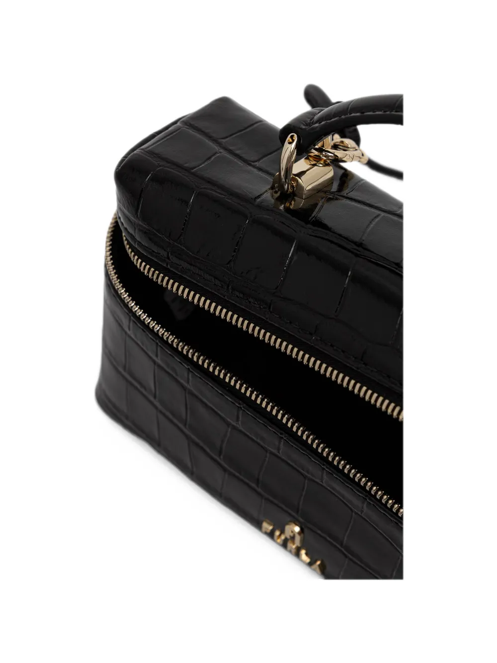 FURLA 카멜리아 마이크로 크록 효과 메이크업 백