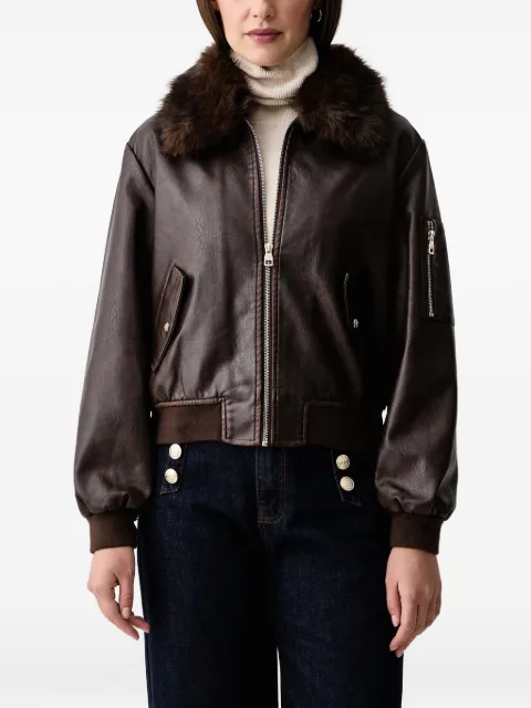 Gaudi faux-fur collar bomber jacket