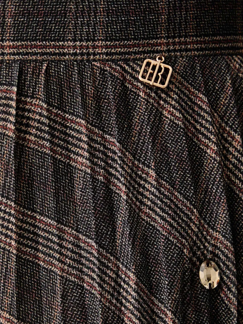 FRACOMINA check-pattern pleated midi skirt Bruin