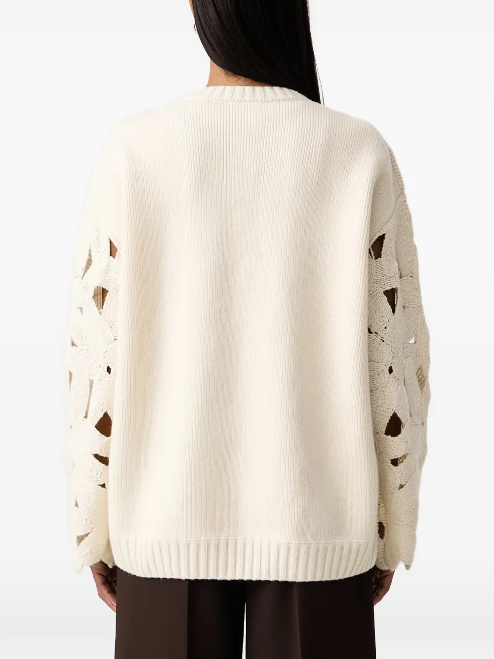 FRACOMINA crochet-knit cut-out cardigan Beige