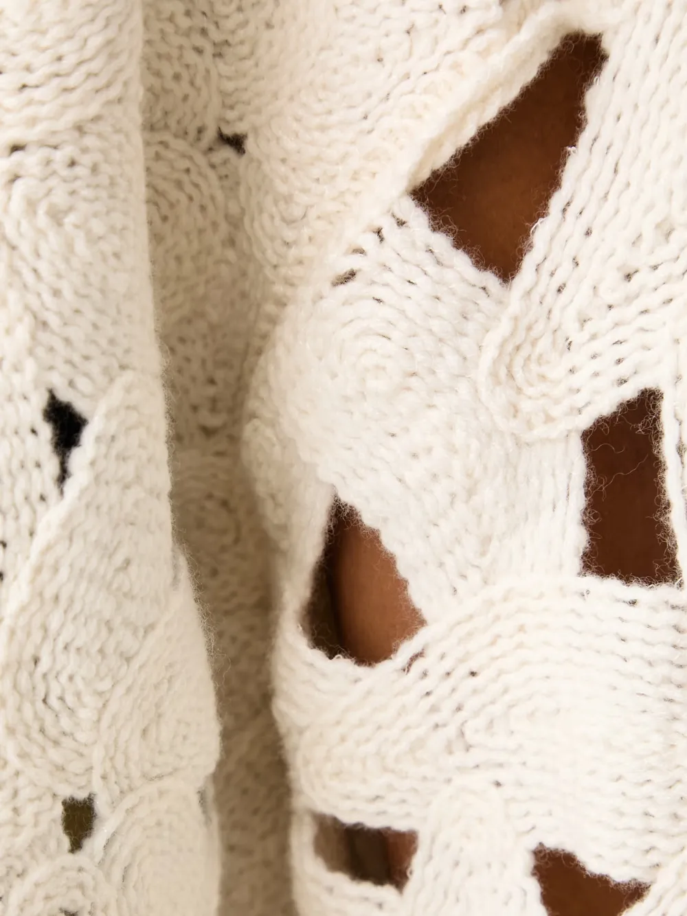 FRACOMINA crochet-knit cut-out cardigan Beige