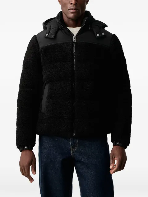GUESS USA fleece-texture hooded jacket