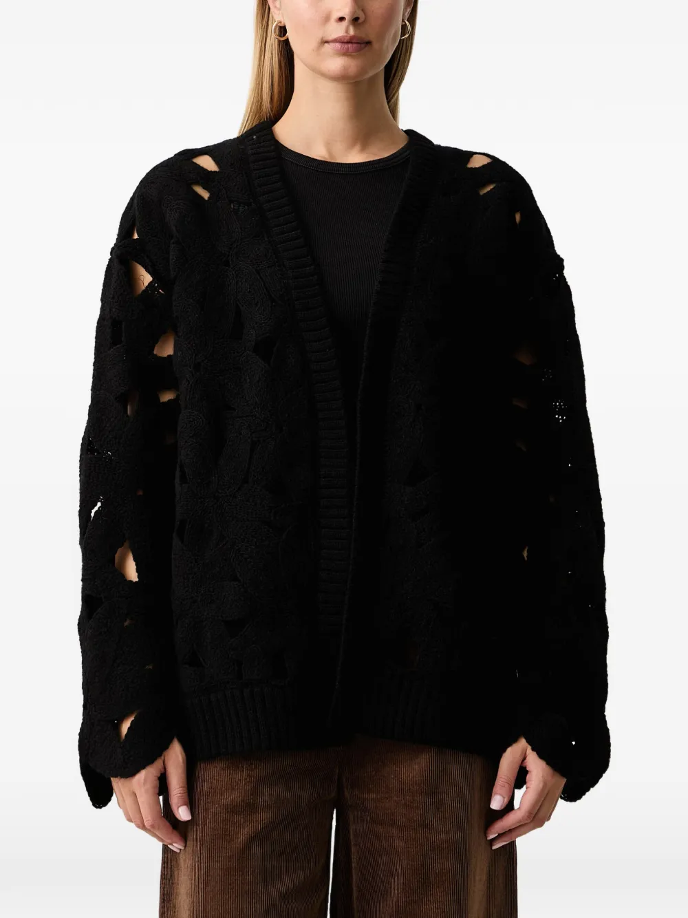 FRACOMINA cut-out chunky-knit cardigan Zwart