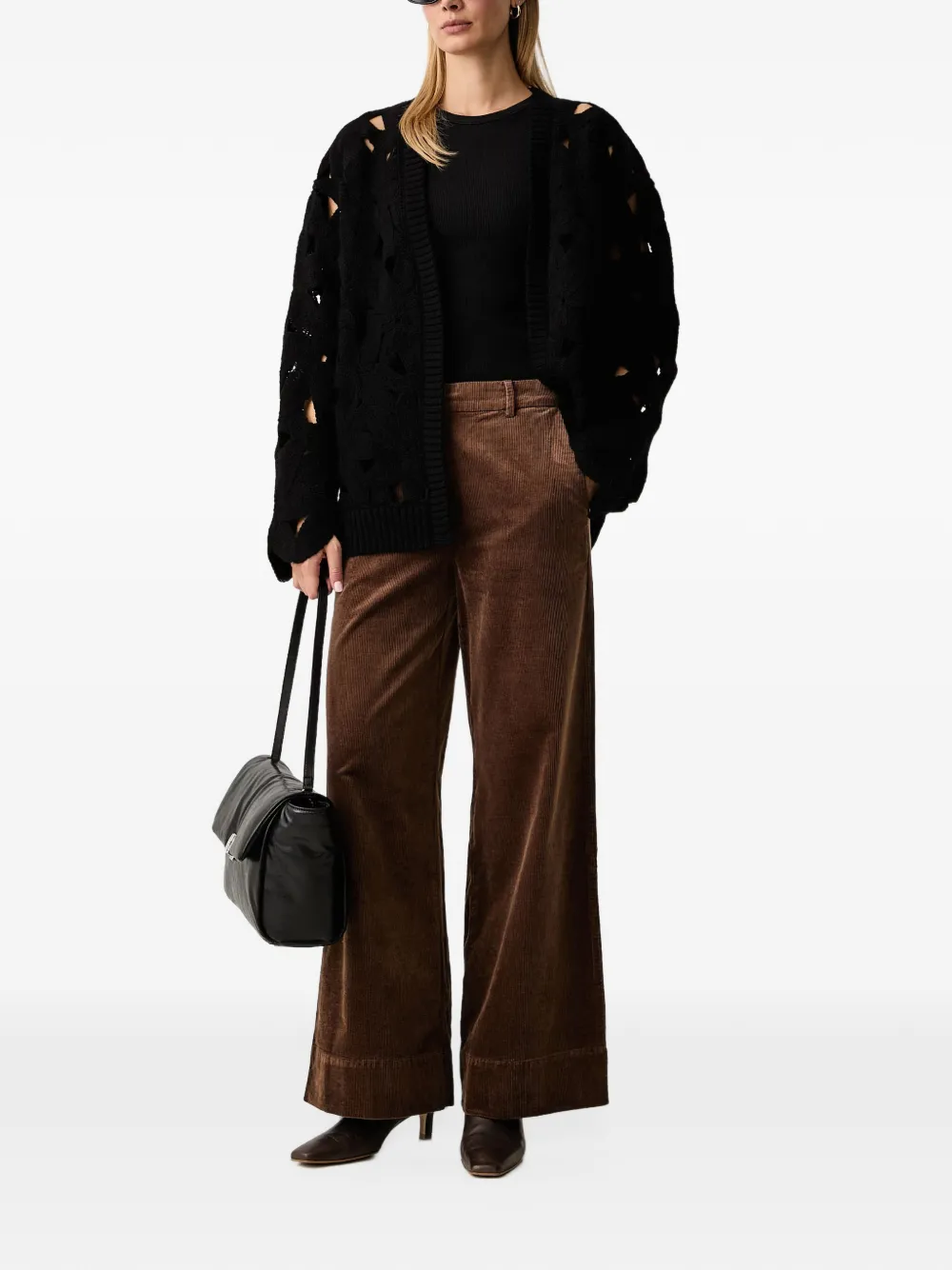 FRACOMINA cut-out chunky-knit cardigan Zwart