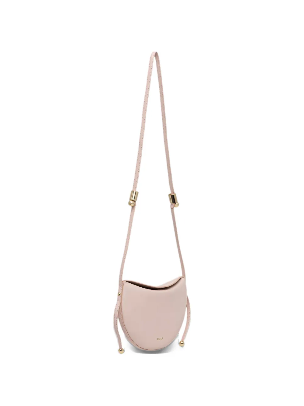 Furla small Moonstone crescent leather shoulder bag Roze