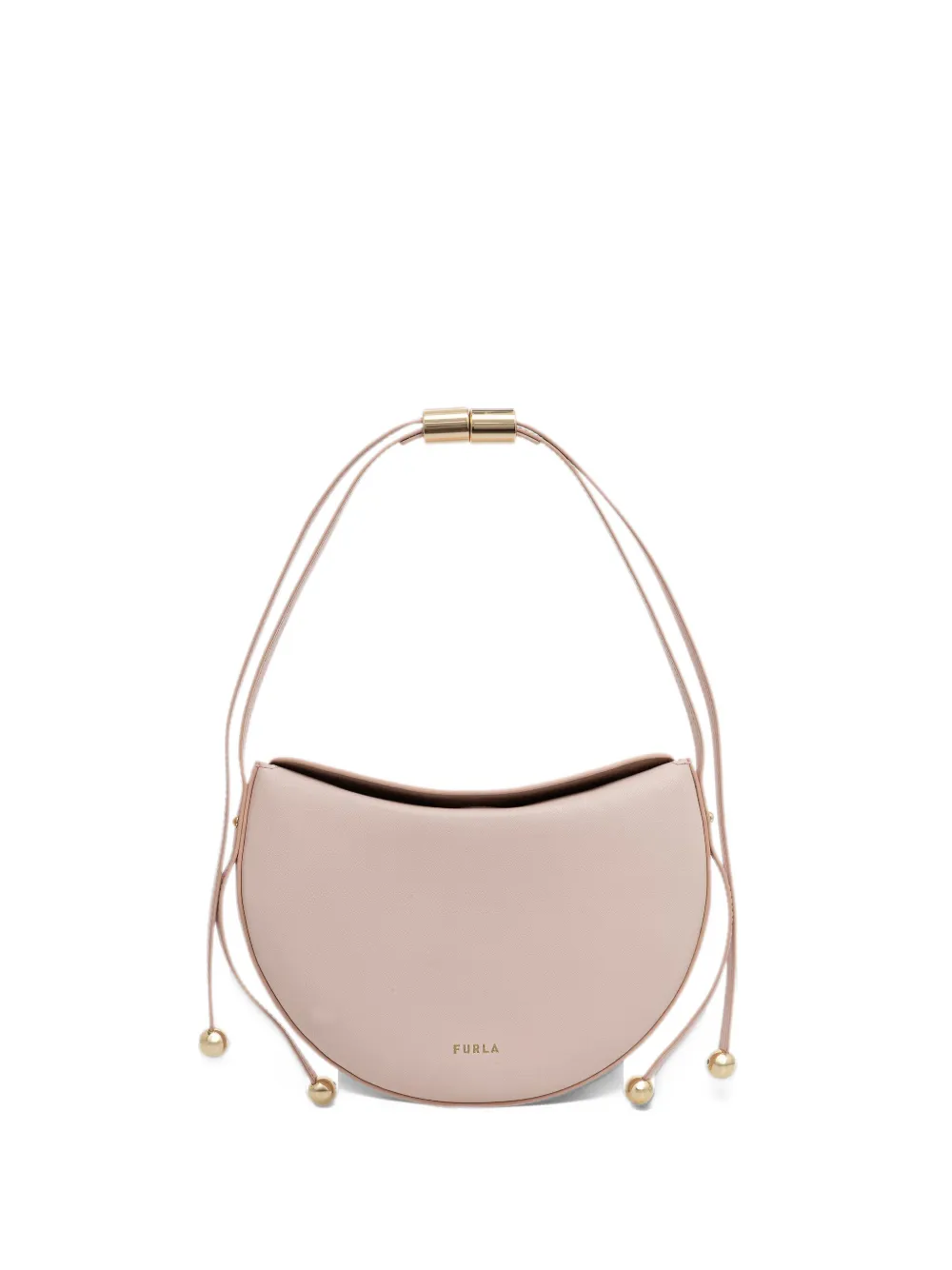 Furla small Moonstone crescent leather shoulder bag Roze