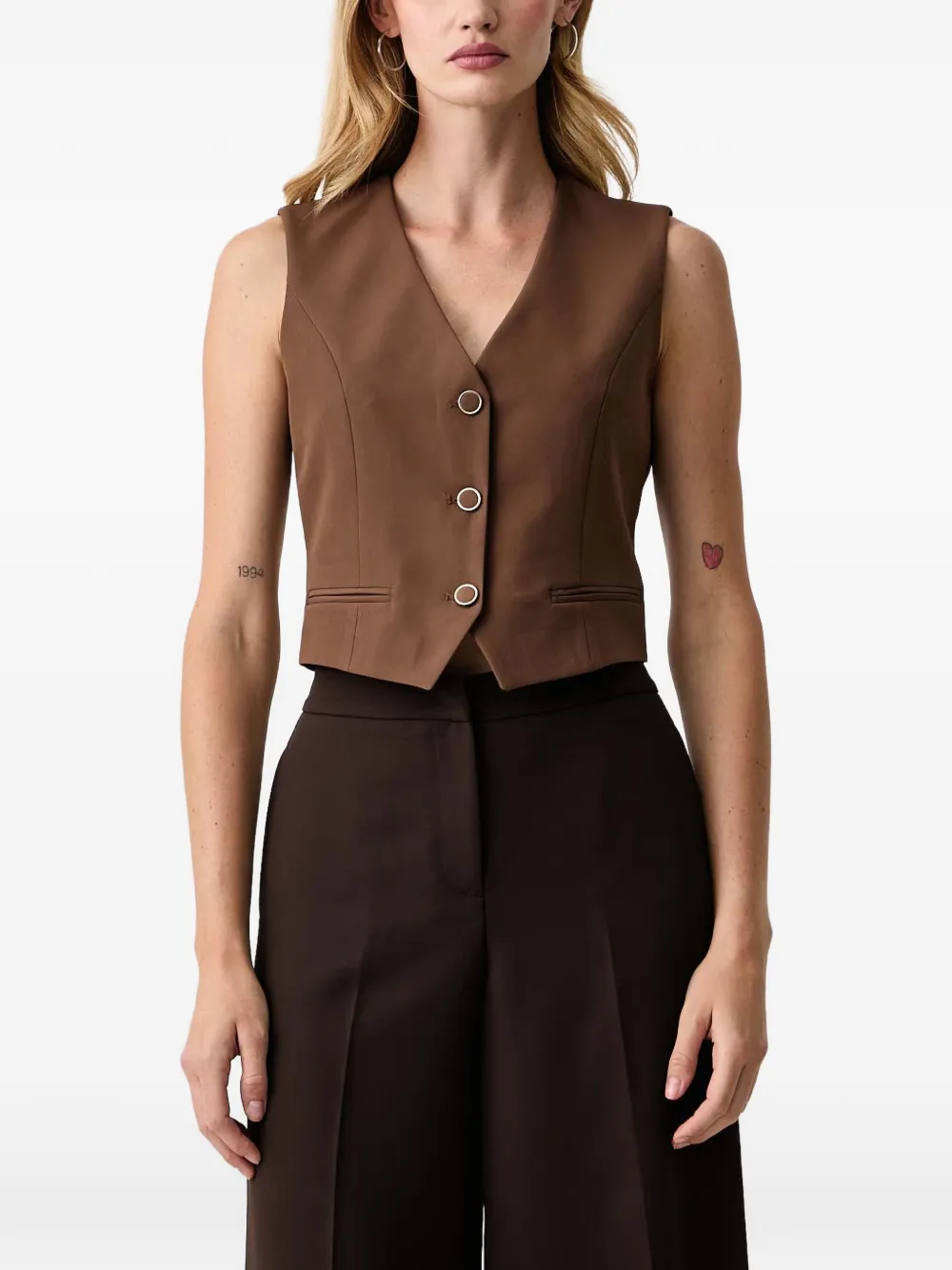 FRACOMINA V-neck waistcoat Bruin