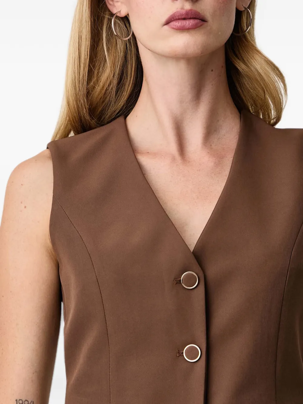 FRACOMINA V-neck waistcoat Bruin